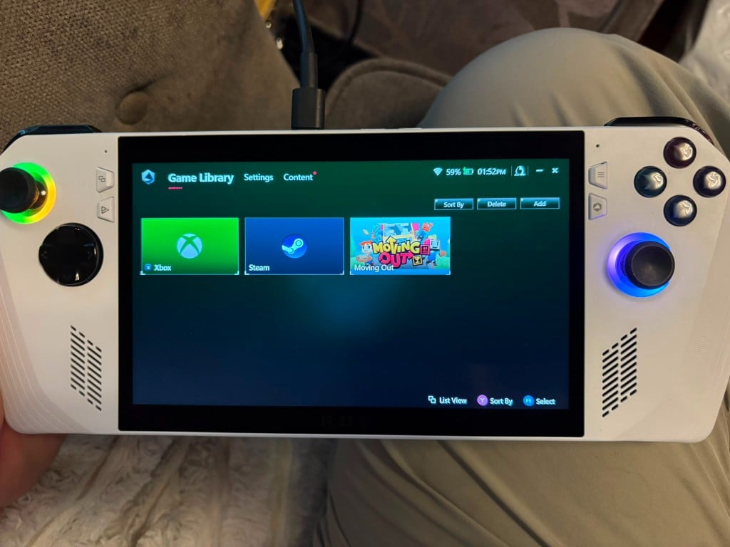 ASUS ROG Ally handheld on the workbench