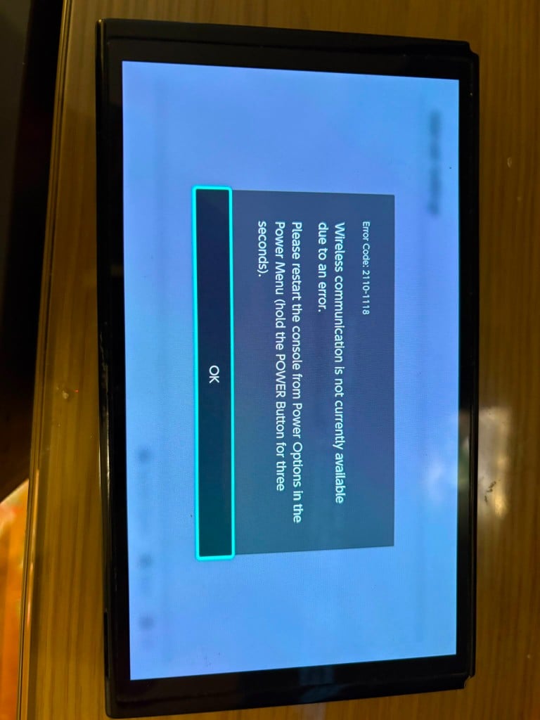 Nintendo Switch console during fault diagnosis